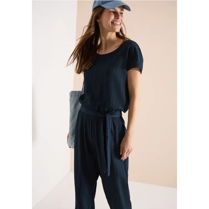 Jumpsuit met straight leg en structuur