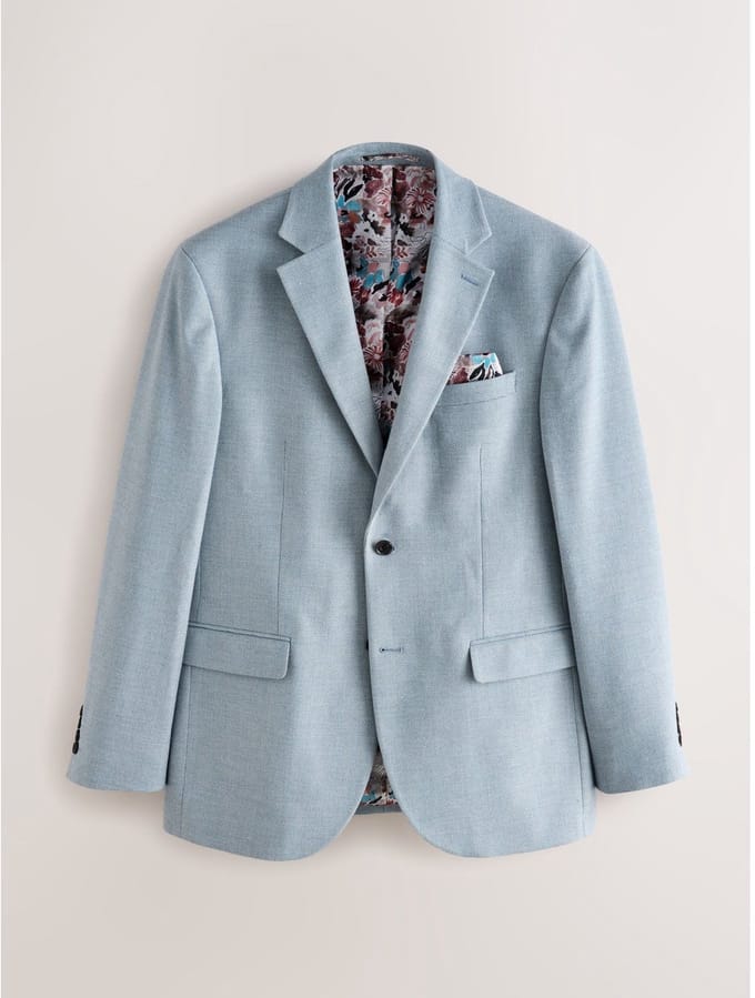 Next - Heren - Slim Fit - Modieuze blazer met textuur - Blauw
