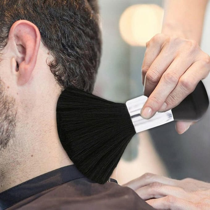 Kappersborstel Kappers Nekborstel voor kappers Salonkapper om haarknipsels te verwijderen gray