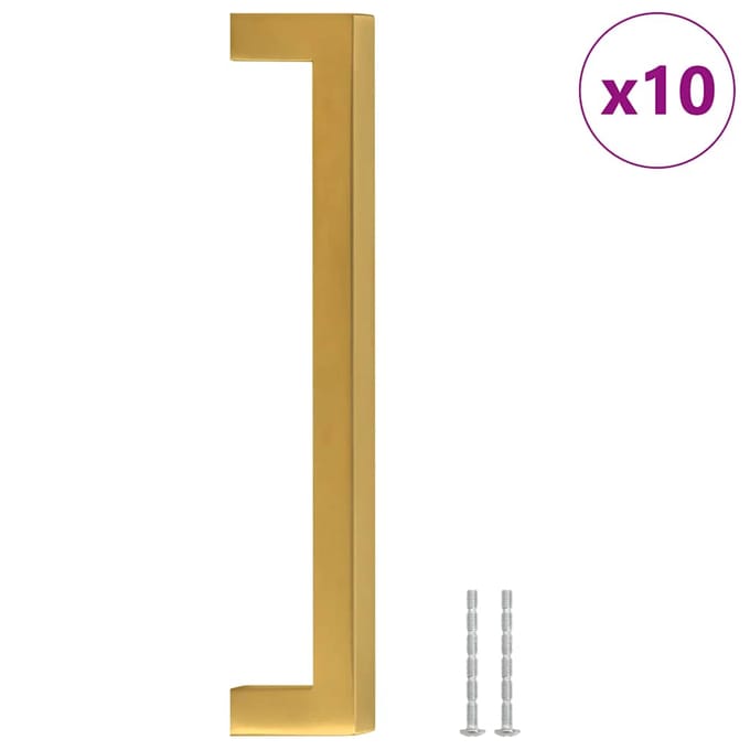 vidaXL - Handvatten - 10 - st - 160 - mm - roestvrij - staal - goudkleurig