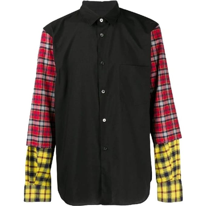 Comme Des Garçons Zwarte Katoenen Patroon Shirt