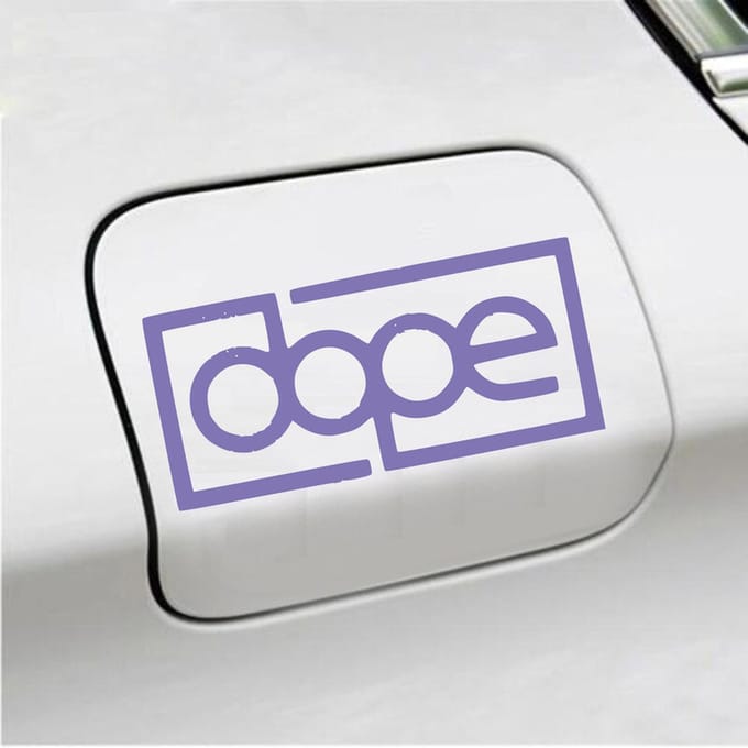 Bumpersticker - Dope - 6,8 X 14,8 - Paars