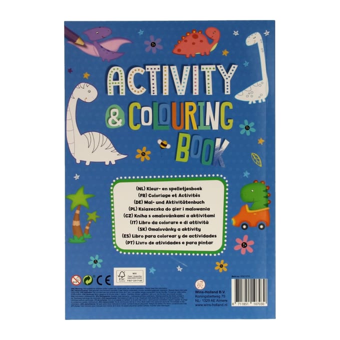 Kleur- en activiteitenboek - Dino's - 128 pagina's - met stickers