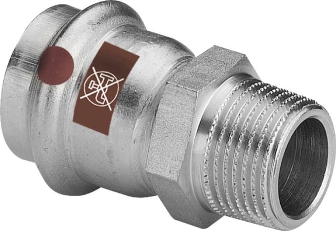 Viega Temponox-verloopstuk, d 42mm, R 11/2 roestvrij staal model 1711, 811648