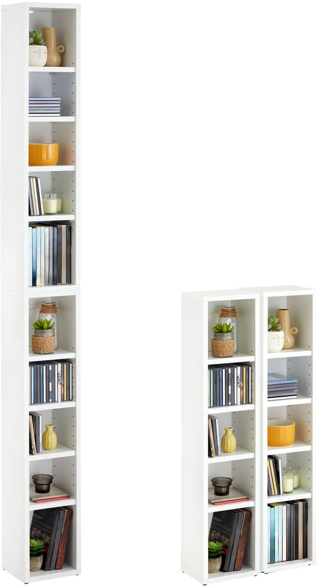 CD-/DVD-rek CHART met 10 vakken, wit