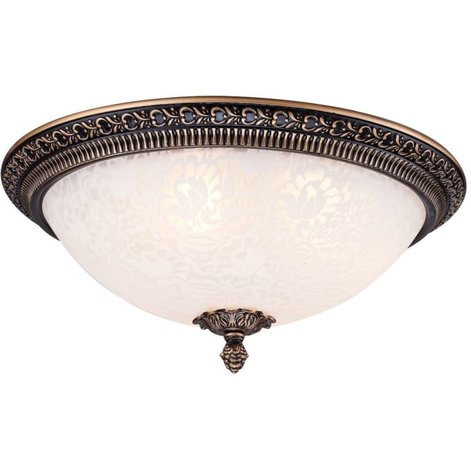 Maytoni plafondlamp Pascal, brons antiek Ø 37 cm glas/metaal
