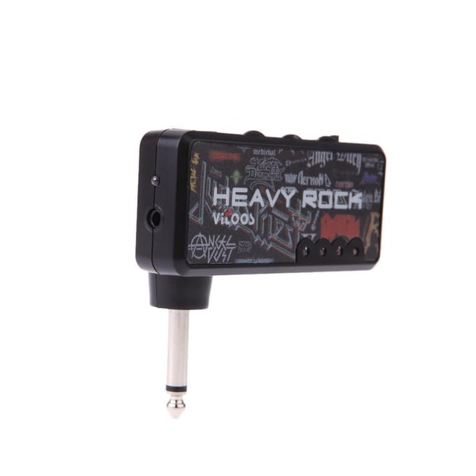 Vitoos prise de guitare électrique Mini amplificateur de casque Heavy Rock Compact Portable black