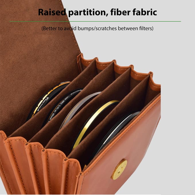 PRO TANLE 5 Zakken Filtertas Filter Opbergtas Lensfilter Etui Filter Draagtas Filter Pouch bruin