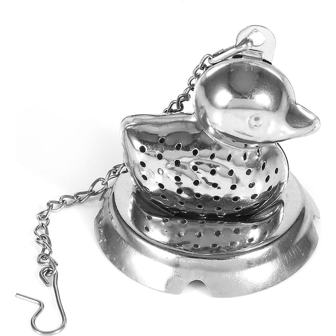 Roestvrij Staal Losse Thee Blad Infuser Bal Zeef Filter Diffuser Kruiden Specerijen Eend Vorm gray