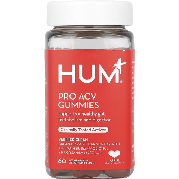 HUM Nutrition, Pro ACV gummies, pomme, 60 gommes véganes
