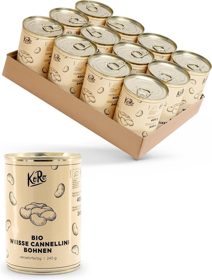 KoRo | Bio witte cannellinibonen in blik 12 x 240 g