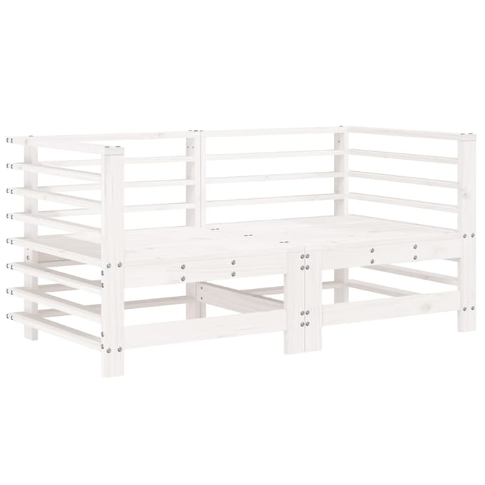 vidaXL - Hoekbanken - 2 - st - met - kussens - massief - grenenhout - wit