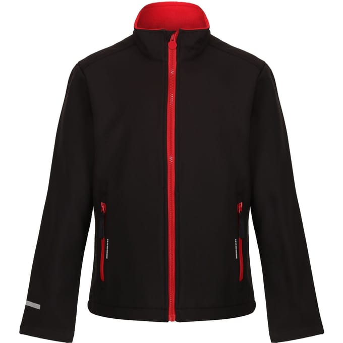 Regatta Kinder/Kids Ablaze 2 Layer Soft Shell Jas (Zwart/Klassiek Rood)
