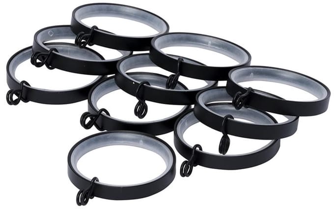 Intensions ring plat inclusief inlage en clip - ø 28 mm - zwart mat - 10 stuks