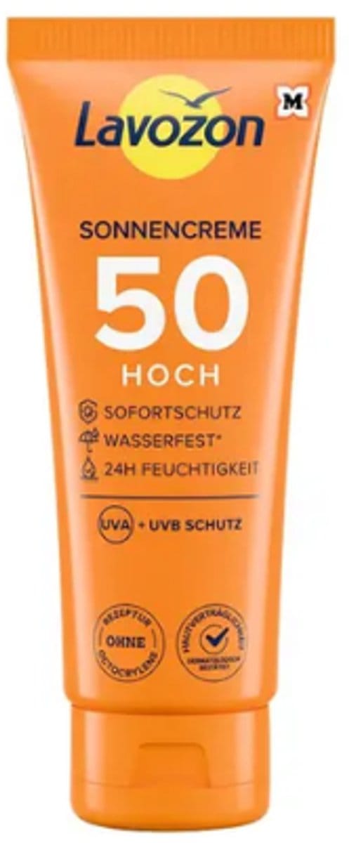 Zonnecrème SPF 50 Hoog - Lavozon | 100 ml - Factor 50 | Waterbestendig - Formule met vitamine E