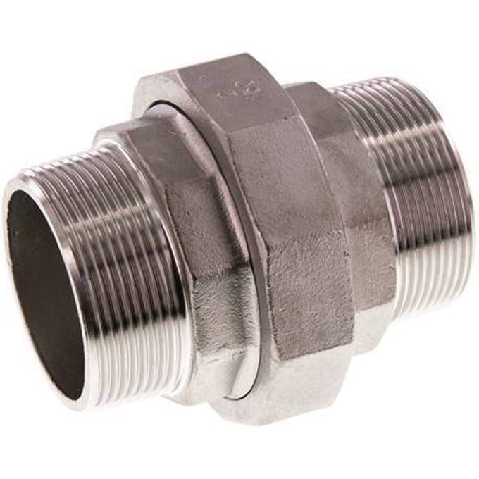 Rechte Aansluiting  R2'' RVS met Vlakke Afdichting PTFE 16bar