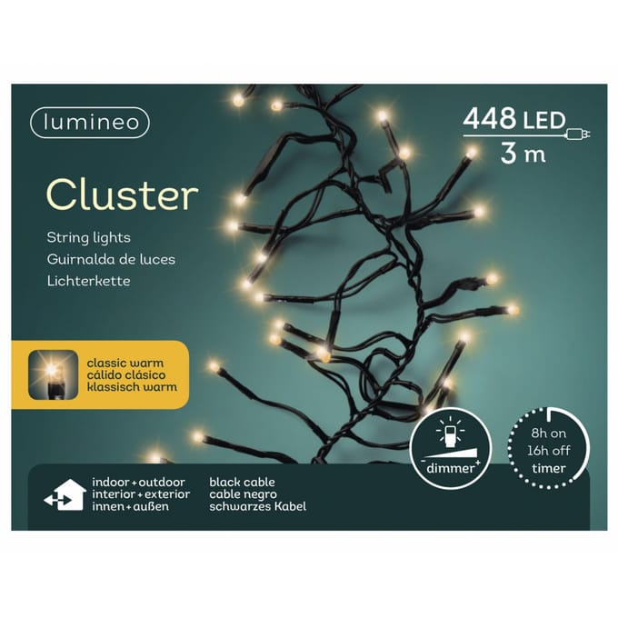 4,2M LED Cluster kerstboomverlichting - Goud - 448 lampjes - Dimbaar