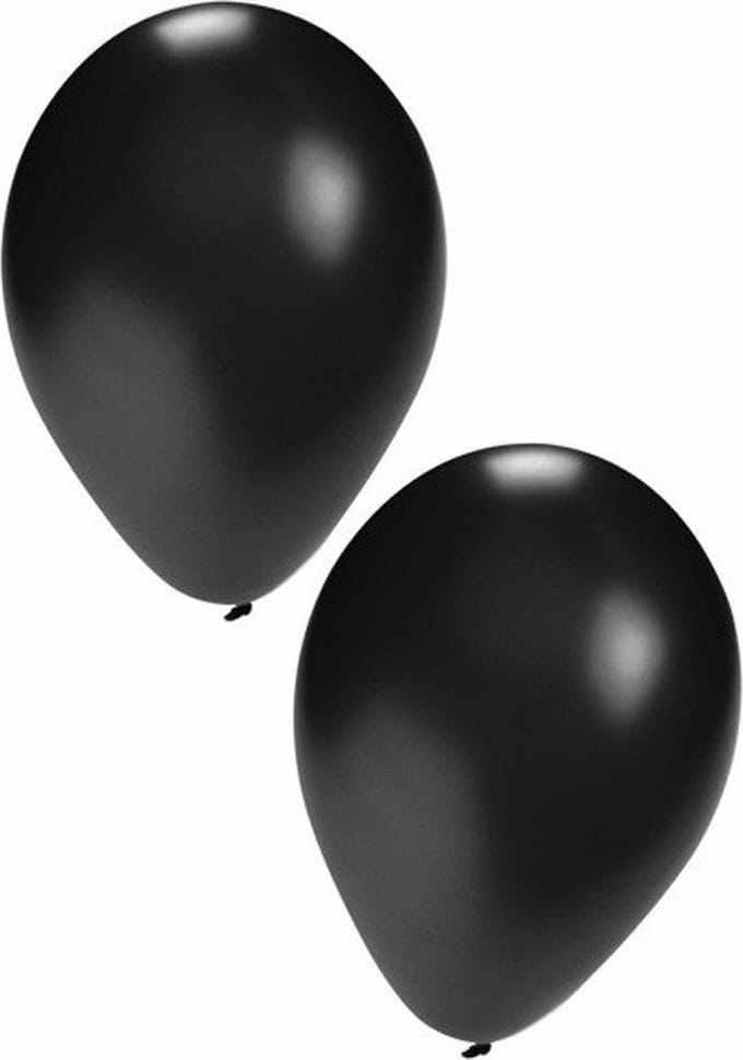 Feest ballonnen - zwart - 200x stuks - ca. 27 cm - verjaardag versiering