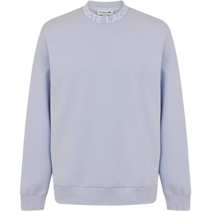 Lacoste Heren Sweatshirt met Opschrift Crew Hals (Lichtblauw)