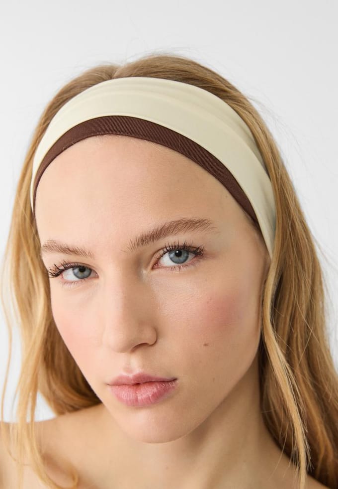 Stradivarius Set van 2 elastische haarbanden  Middenbeige OS