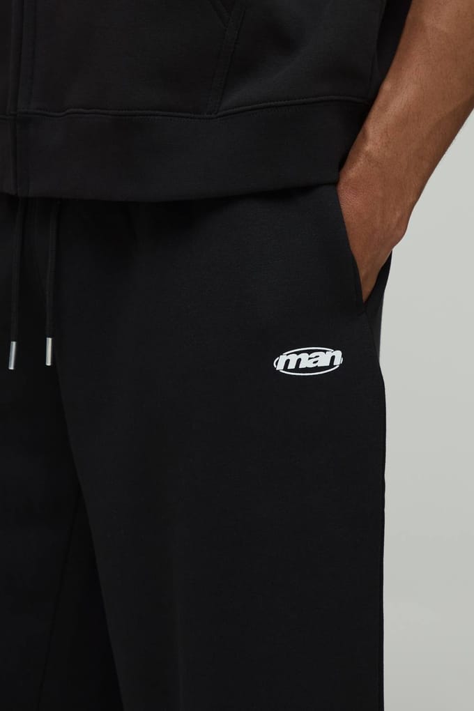 Longline Heren Sport Jort | Black | Size Medium