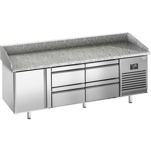 GGM Gastro Pizzakühltisch Premium PLUS - 1980x700mm - mit 1 Tür & 4 Schubladen