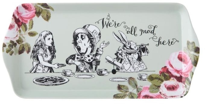 Dienblad, 30.5 x 15 cm, Melamine, Groen - V&A | Alice in Wonderland