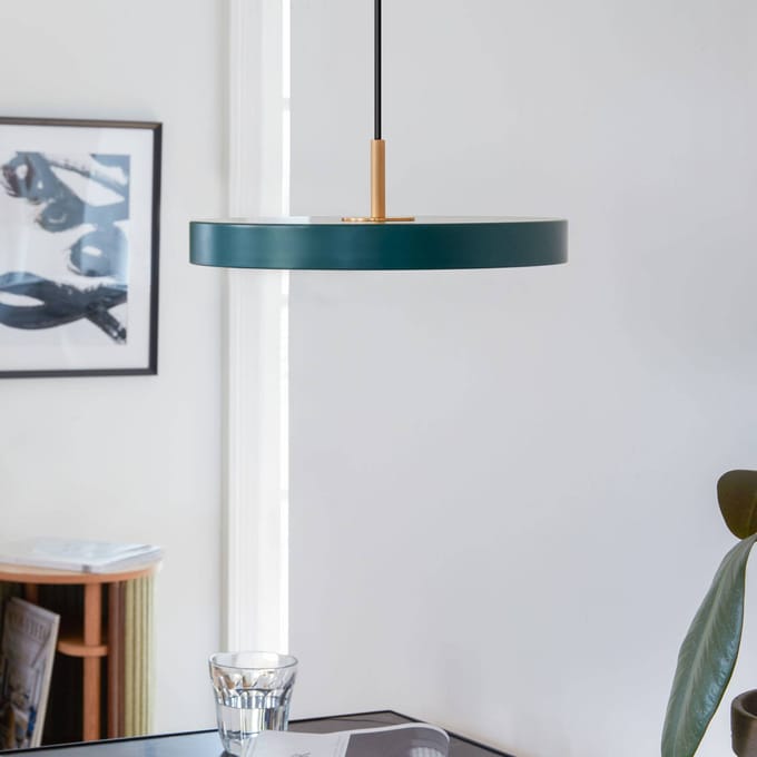 UMAGE LED hanglamp Asteria Medium, groen/messing, Ø 43 cm
