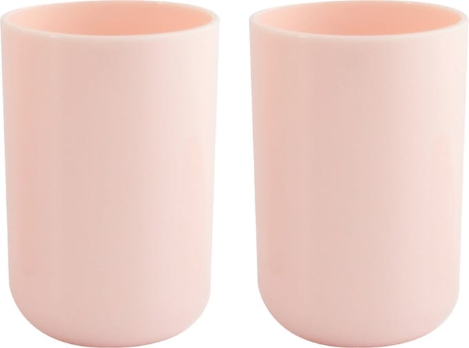 MSV Drinkbeker/limonadebeker - 4x - PS kunststof - lichtroze - 490 ml - camping bekers