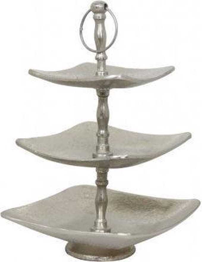 Livlight etagere 3 laags zilver vierkant - Tonder
