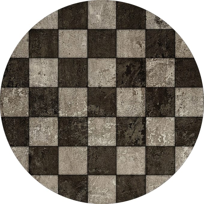 Vinyl | Vloerkleed vinyl rond | Misty Grey | 140 cm Rond