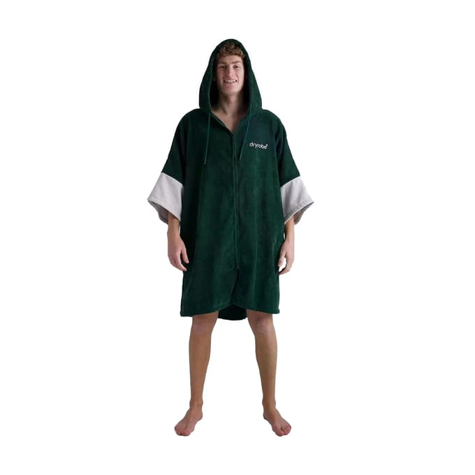 Dryrobe Fullzip Towel Robe Organic Cotton Surf Poncho groen