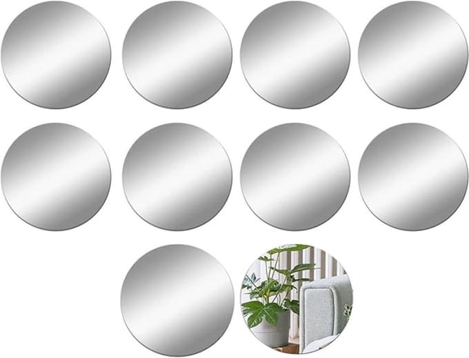 10 stuks ronde acryl wandspiegels, zelfklevend, 10 cm diameter