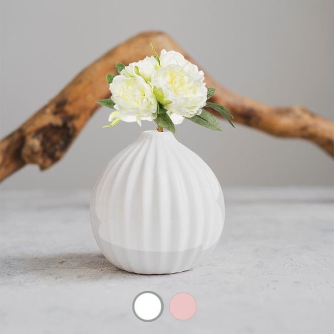 Kunstmatige pioenrozen 30 cm boeket van 4 bloemen - Polyester|Polyéthylène PE - Wit - Wit - SILUMEN