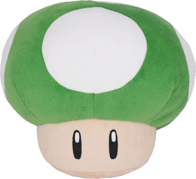 Nintendo Together + Super Mario Bros – 1 Up Mushroom Official Licensed knuffel – 16 cm pluche