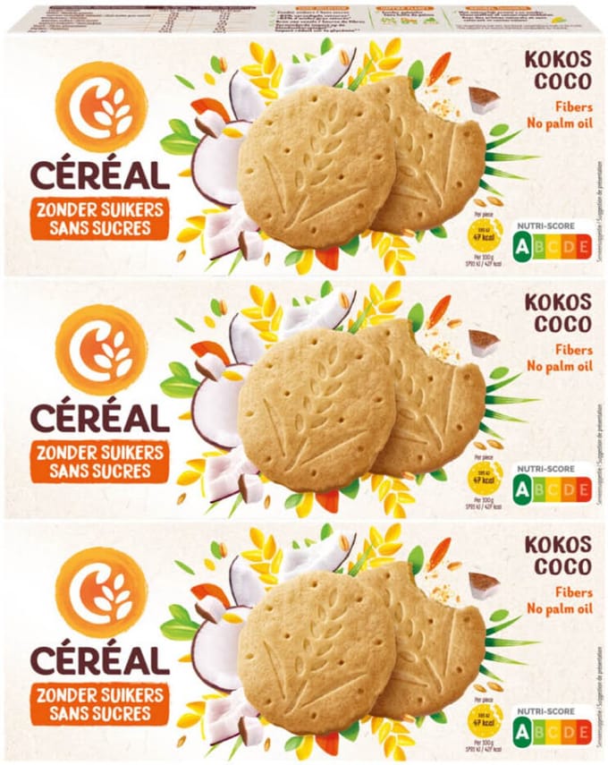Céréal Kokoskoekjes - 3 x 132 gr - Voordeelverpakking