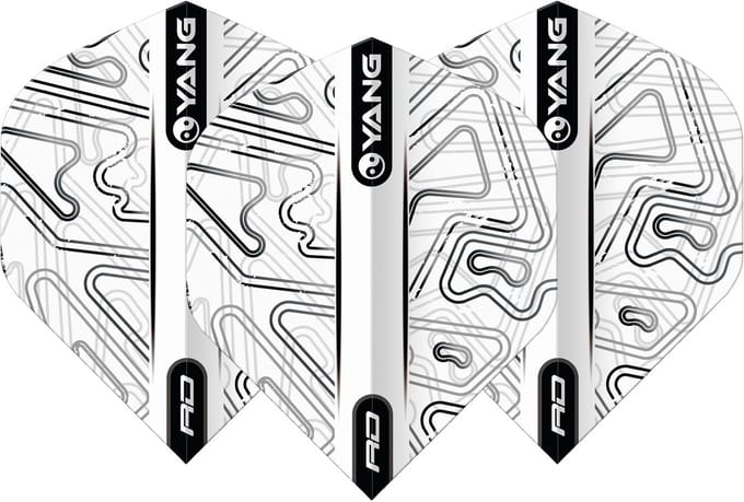 Red Dragon Yin Yang White Black - Dart Flights