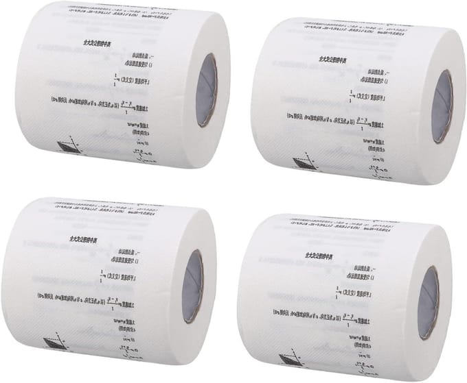 Toiletpapier met Formule - Papier Rollen - Decoratie en Gebruik - Uniek Formulepatroon - 4 Rollen - Wit