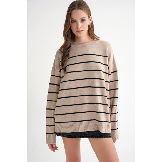 Gestreepte Crewneck Relaxed Breipullover