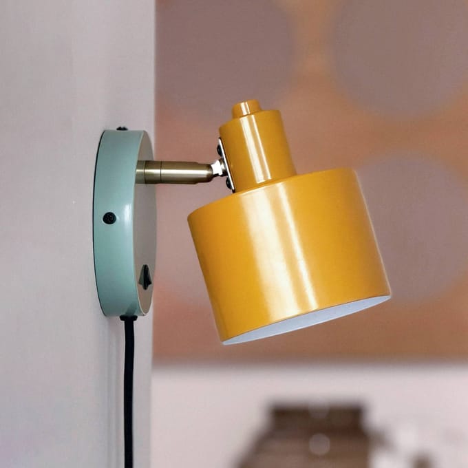 Dyberg Larsen wandlamp Ocean, curry/turkoois, uitsteek 21 cm