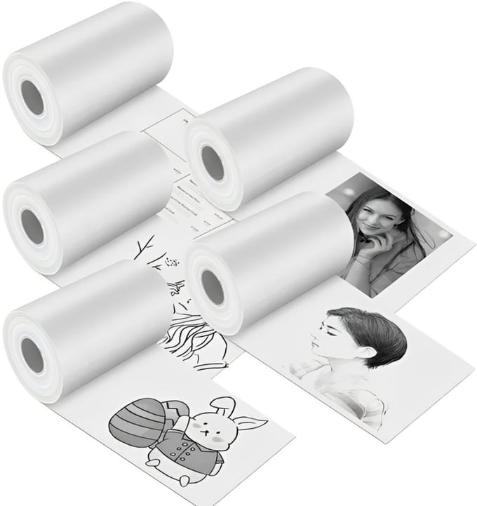 5 Rollen voor Mini Printer - Navulling - Pocket Printer Papier - Rollen Papier