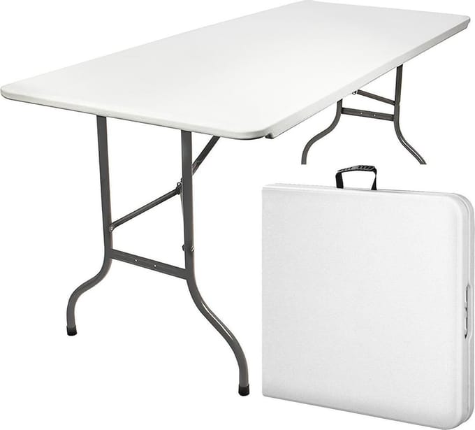 MaxxGarden Vouwtafel - inklapbare plooitafel - klaptafel - tafel 180x70x74 cm - Wit