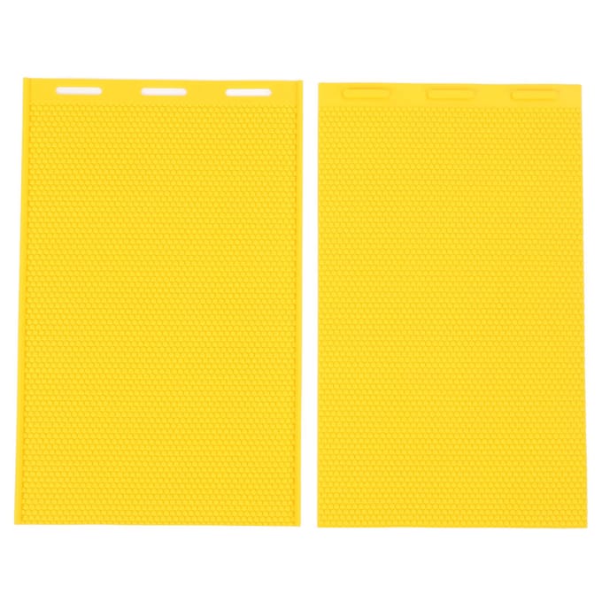 2 pièces Feuilles de presse en cire d'abeille 5,4 mm Silicone Flexible Feuille de fondation en cire d'abeille Équipement d'apiculteur pour jaune