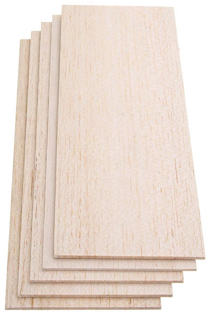 Balsa Hout Platen 310x100mm Set van 5 Stuks - 8mm Dik Voor Modelbouw en DIY