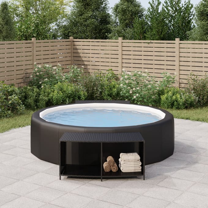 vidaXL - Opbergschappen - 2 - st - poly - rattan - zwart