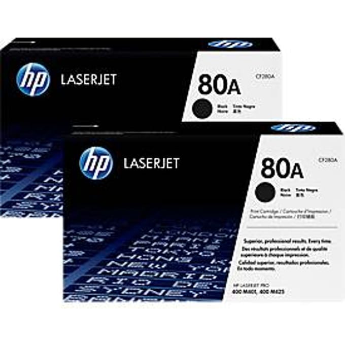 Voordeelpakket 2 x HP 80A CF280A toners zwart