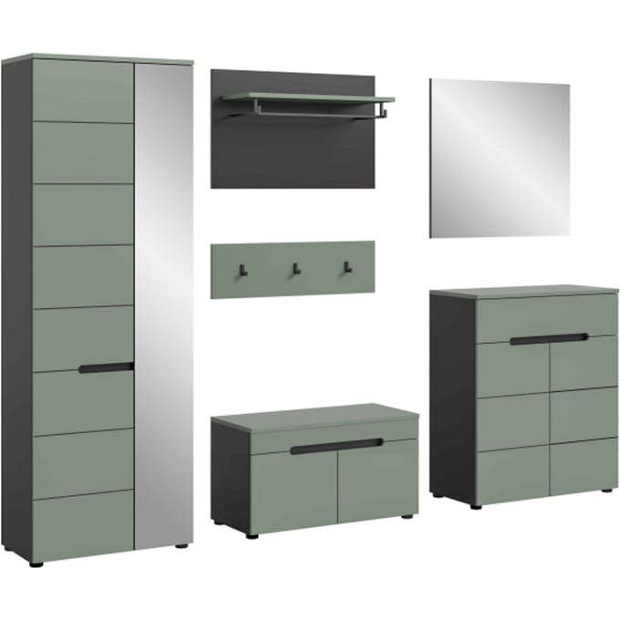 Canu kledingkastcombinatie Smoke Green NB Basaltgrijs NB - 37x255x190cm