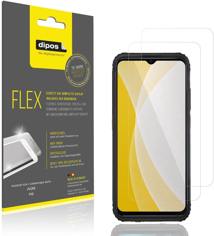dipos – 2x Beschermfolie geschikt voor AGM H6 | 3D Full Cover Screenprotector | 100% Passend