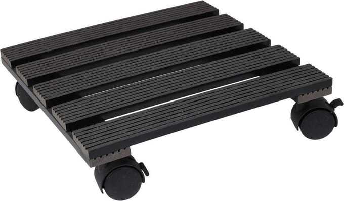 Pro Garden Plantentrolley - donker grijs - hout - 29 x 29 cm - 100 kilo