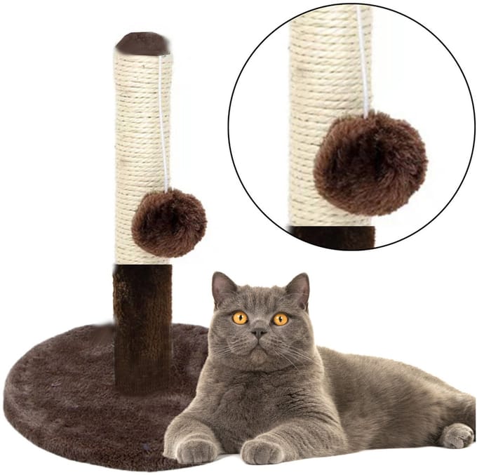Cat Scratcher Krabpaal Toren Donkerbruin 40 Cm X 30 Cm
